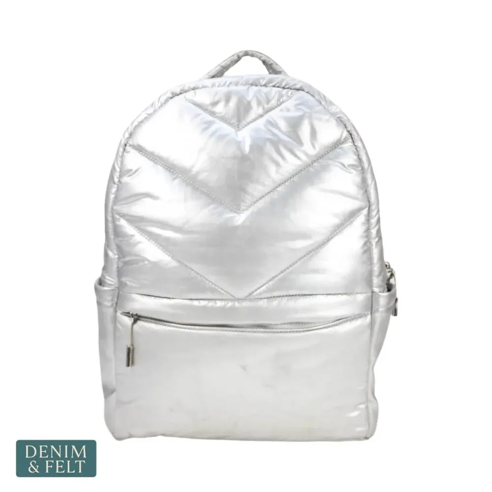 Caraa x Athleta Commuter Backpack Silver Nylon Laptop Travel Gym Work‎ Bag